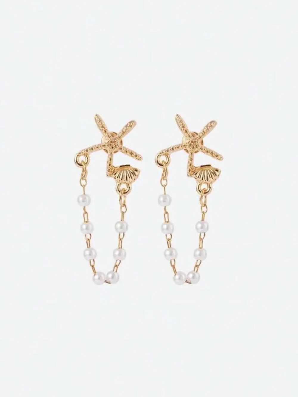 Starfish Pearl Drop Earrings S1413